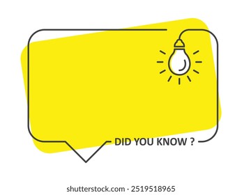 did you know information frame hanging lightbulb outline vector design illustration