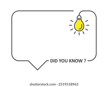 did you know information hanging lightbulb outline vector design illustration