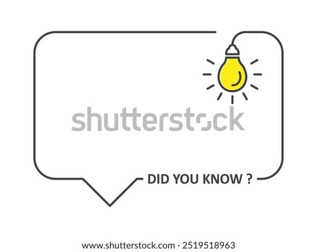 did you know information hanging lightbulb outline vector design illustration
