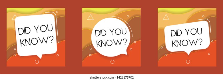 Did you know. Interesting fact. Did you know sign. Marketing and advertising tag. Vector