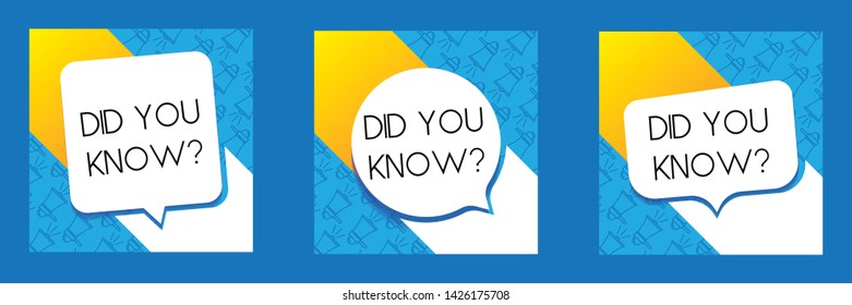 Did you know. Interesting fact. Did you know sign. Marketing and advertising tag. Vector