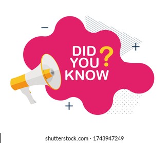 Did you know interesting fact label sticker. Vector Illustration EPS10