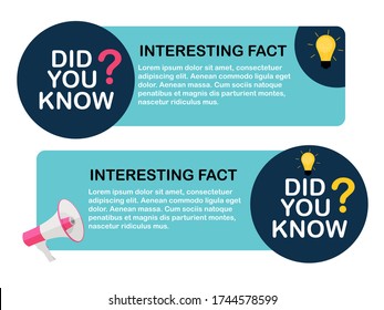 Did you know interesting fact label sticker. Vector Illustration EPS10