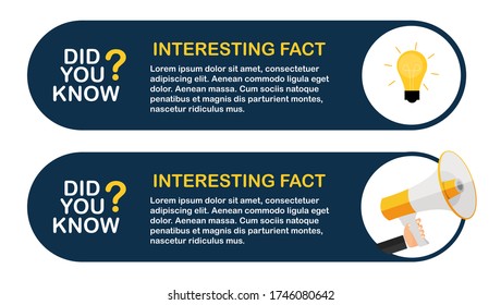 Did you know interesting fact label sticker. Vector Illustration EPS10