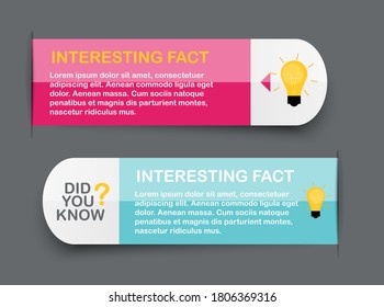 Did you know interesting fact label sticker set. Vector Illustration EPS10