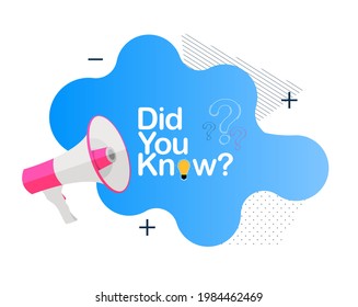 Did you know interesting fact background. Vector Illustration EPS10