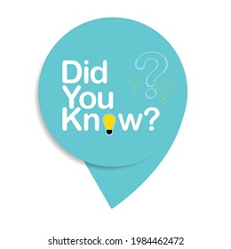 Did you know interesting fact background. Vector Illustration EPS10