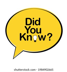 Did you know interesting fact background. Vector Illustration EPS10