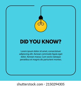 Did you know interesting fact Vector Illustration