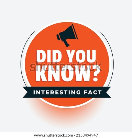 did you know interesting fact banner with megaphone