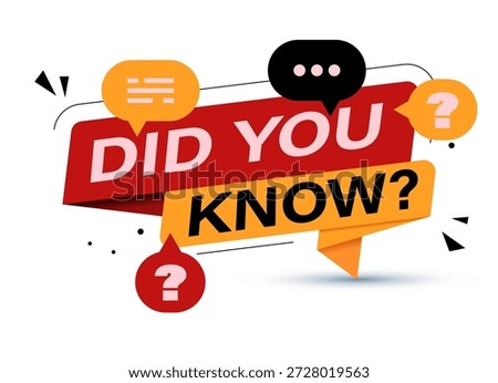 Did You Know Interesting Facts and Sharing. Did You Know Graphic Design. Did you know and yellow question