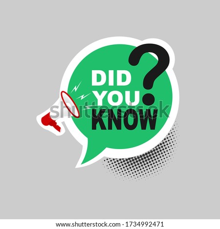 Did You Know Label banner sticker with speech bubble.vector design