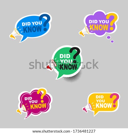 Did You Know Label banner sticker with speech bubble.vector design