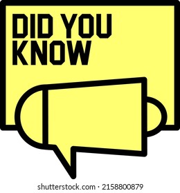 Did you know the label design in black and yellow. Vector illustration. suitable for education and business