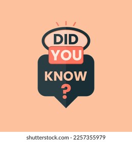 did you know label design speech bubble
