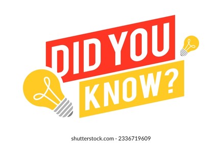 Did You Know label design with light bulb. Did You Know sign illustration vector.