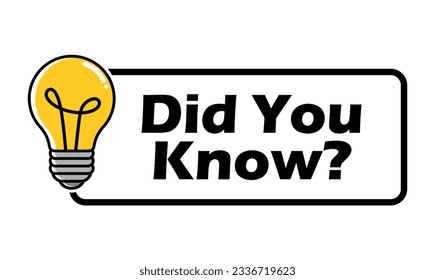 Did You Know label design with light bulb. Did You Know sign illustration vector.