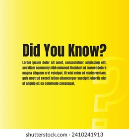 Did You Know label design idea concept. Did you know sign logo design. Do you know Vector illustration.