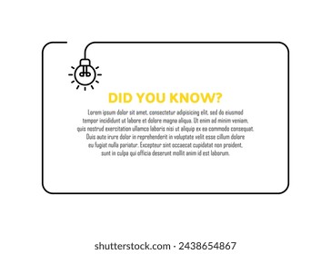 Did You Know label design with light bulb