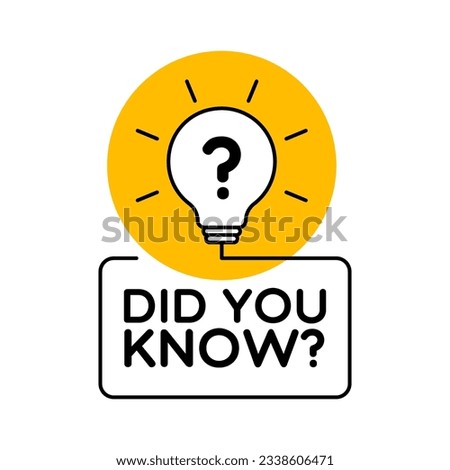 Did You Know Label Design With Light Bulb