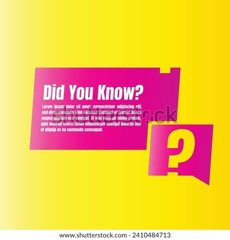 Did You Know label design idea concept. Did you know sign logo design. Do you know Vector illustration.