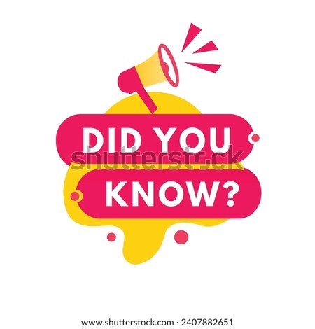Did you know label icon design. banner for business, school, education. flat style vector template.
