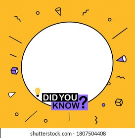 Did you know label sticker with speech bubble. Vector Illustration EPS10