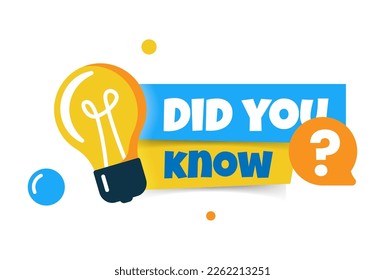 did you know with light bulb and question mark flat design colorful vector paper cut style