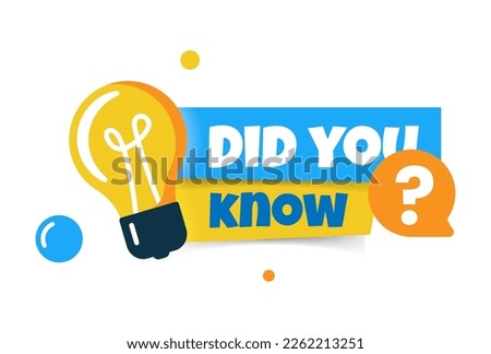 did you know with light bulb and question mark flat design colorful vector paper cut style