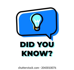 did you know with line bulb. flat stroke trendy modern