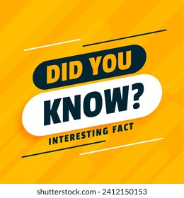 did you know marketing background for social and interesting fact vector