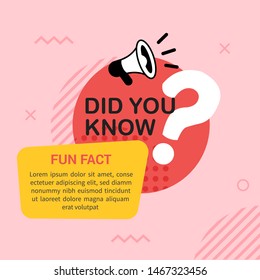 Did you know with megaphone and big question mark in flat style