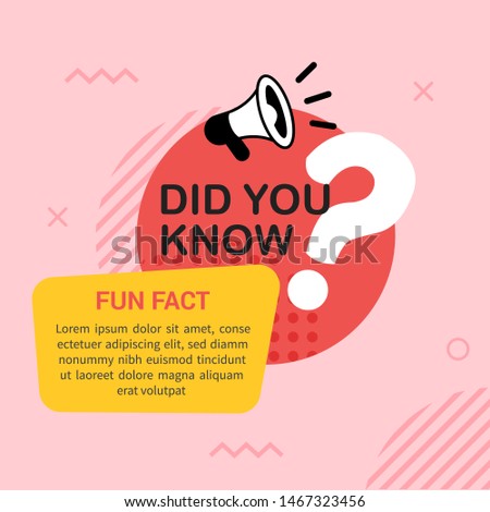 Did you know with megaphone and big question mark in flat style
