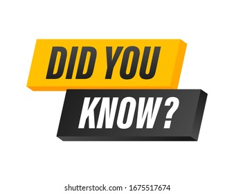 Did You Know Megaphone Label. Vector stock illustration