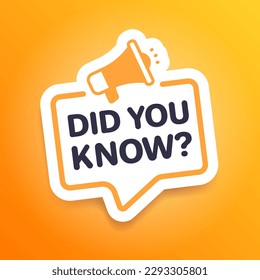 Did You Know Megaphone Marketing Advert Label