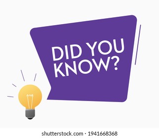 Did you know message icon in bubble speech vector illustration, facts help advice concept isolated sign