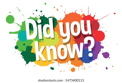 Did You Know On Colorful Splashes Stock Vector (Royalty Free ...