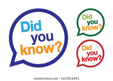 " Did you know ? " on speech bubble