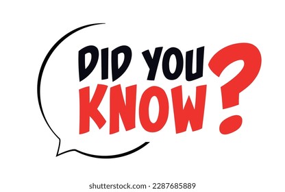 "Did you know ?" on speech bubble