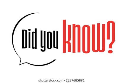 "Did you know ?" on speech bubble