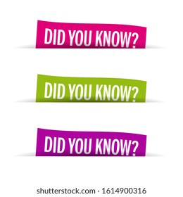 " Did you know ? " on strip vector