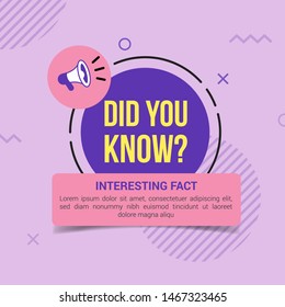 Did you know with purple circle and megaphone