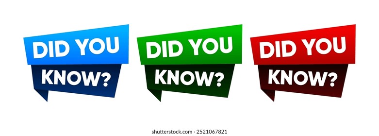 Did You Know question banner. A Quiz. Did you know vector sign. Fun Fact Question. Vector illustration.