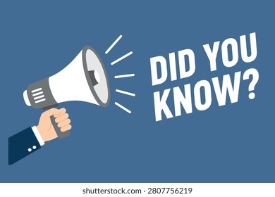 Did you know question banner with megaphone for educational and marketing content