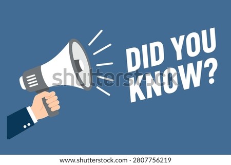 Did you know question banner with megaphone for educational and marketing content