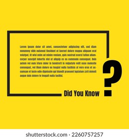 Did you know question design illustration, did you know vector sign