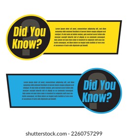 Did you know question design illustration, did you know vector sign