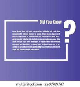 Did you know question design illustration, did you know vector sign