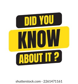 Did you know question design illustration, did you know vector sign