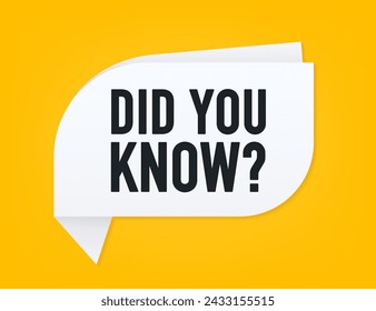 Did you know. Question mark about special offer. Interesting facts symbol. Banner design for business and advertising. Vector illustration